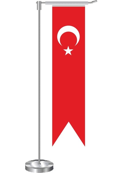 L Kırlangıç Türk Masa Bayrağı Direkli Takım
