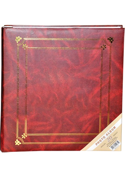 20 Yaprak [40 SAYFA]-31x32 cm Manyetik Yapışkanlı Ciltbezli Fotoğraf Albümü-Bordo