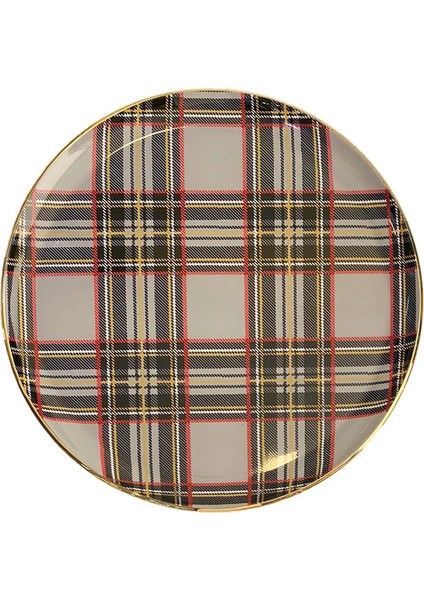 Ekose Gri 6'lı Servis Tabak