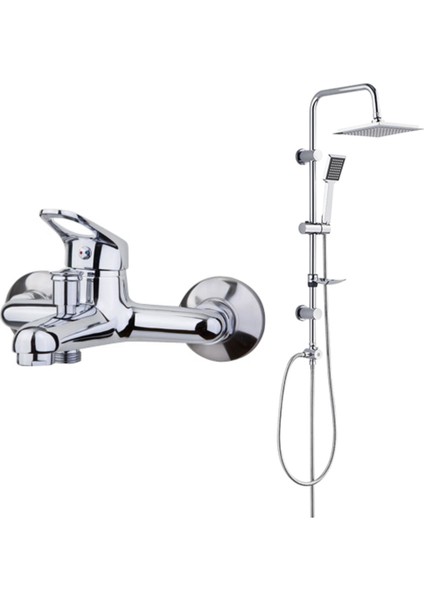Banyo Bataryası Tema Rain Quadro Banyo Tepe Duş Takımı 2 Li Set