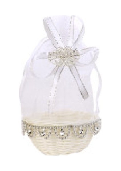 12 Adet Kese Hasır Sepetli Gümüş Pk:1