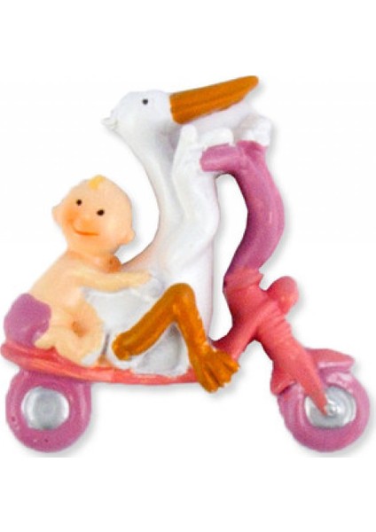 20 Adet Bebek Bisikletli Ve Leylekli Pembe Pk1