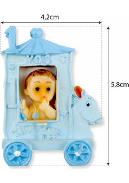 20 Adet Bebek 1 Yaş Faytonda Mavi Pk1