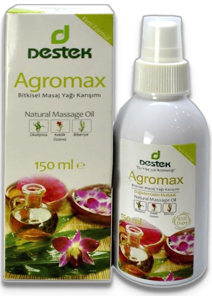 2 Adet Destek Agromax Masaj Yağı 150 ml (Bitkisel Yağ Karışımı)