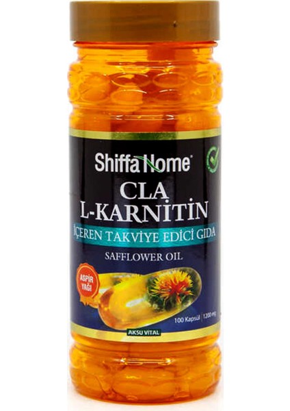 3 Adet Shiffa Home Cla(Aspir Yağı)-L-Karnitin 1200 Mg 100 Softgel