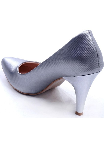 Çanta Gümüş Kadın Topuklu Stiletto Ayakkabı 360.501
