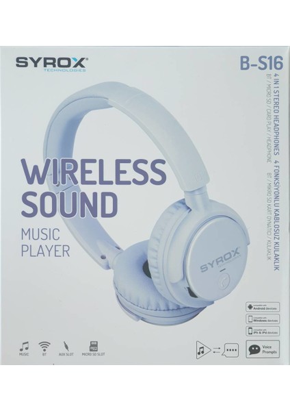 4in1 Bluetooth Micro Sd Kart Oynatıcı Kulaklık B-S16 (S16+) fiyatları