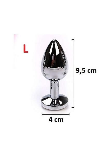 Large Beden En Büyük Boy Anal Alıştırıcı ve Anal Açıcı Paslanmaz Saf Metal Taşlı Metal Plug