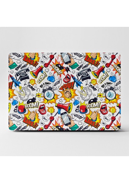 Laptop Sticker Bilgisayar Kaplama Notebook Macbook Beyaz Pop Art-Ls-87