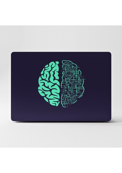 Laptop Sticker Bilgisayar Kaplama Notebook Macbook Mavi Lacivert Brain  -Ls-04