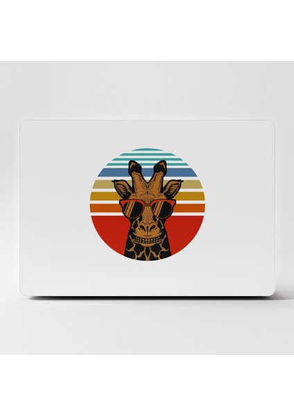 Laptop Sticker Bilgisayar Kaplama Notebook Macbook Beyaz Retro Zürafa-Ls-45