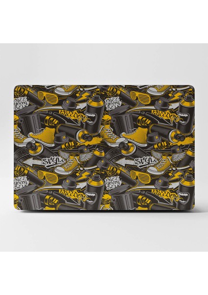 Laptop Sticker Bilgisayar Kaplama Notebook Macbook Sarı Gri HOONIGAN-LS-245