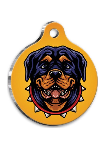 Tasarım Rottweiler Yuvarlak Köpek Künyesi
