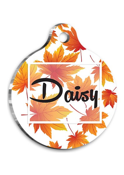 Sonbahar Yapraklı Kedi Köpek Künyesi