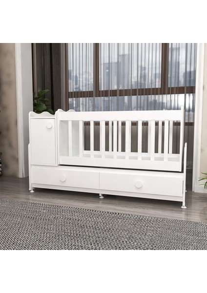 Pırlanta Mdfli Büyüyen 60X120 Beşik + Yatak- Beyaz modelleri