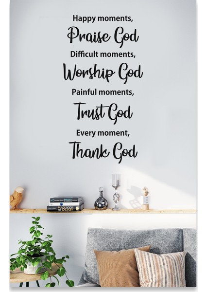 Happy Moments Thanks God Dekoratif Duvar Sticker fiyatları
