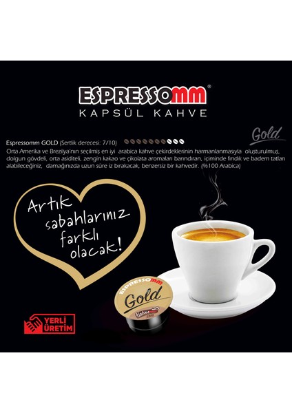Espressomm® Gold Kapsül Kahve (10 Adet) - Tchıbo Cafissimo® Uyumlu* fırsatları