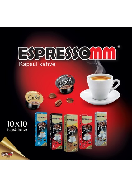 Espressomm® Black Kapsül Kahve (10 Adet) - Tchıbo Cafissimo® Uyumlu*