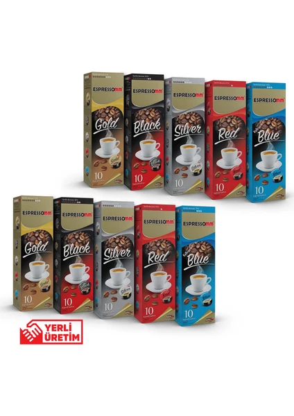 Espressomm® Karışık Kapsül Kahve (100 Adet) - Tchıbo Cafissimo® Uyumlu*