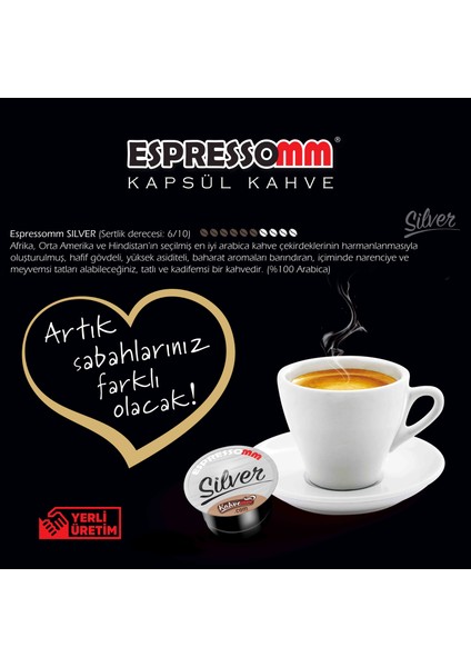 Espressomm® Silver Kapsül Kahve (100 Adet) - Tchıbo Cafissimo® Uyumlu*