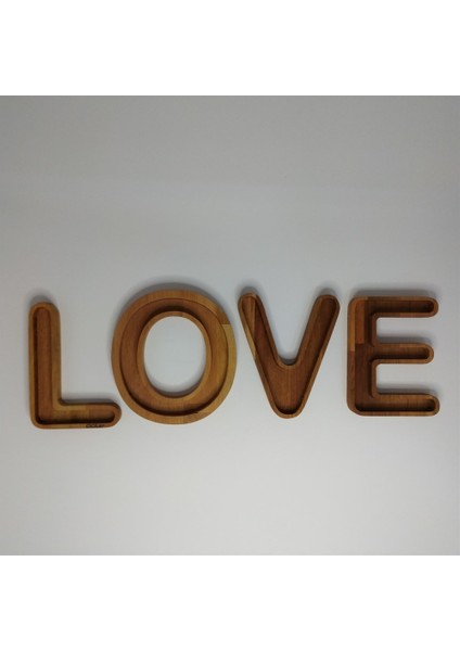Ahşap Love Yazılı 4 Parça Çerezlik indirimleri