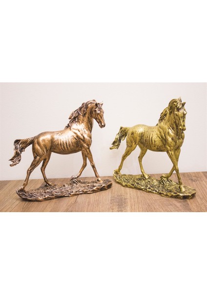 Antioch Artdesign Ikili Yürüyen At Biblo Bronz Gold Set Ev Dekor Hediyelik Eşya fiyatları