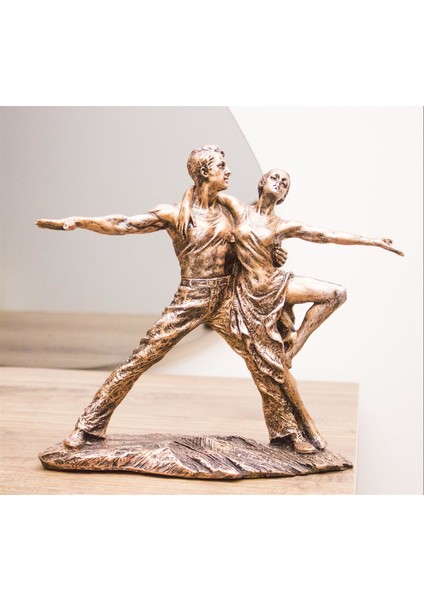 Antioch Artdesign Dans Eden Çift Özel Tasarım Biblo Bronz Dansçı Çift Ev Dekor Hediyelik Eşya