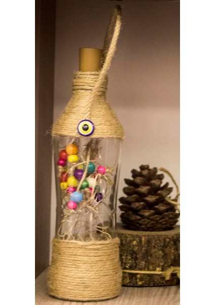 Antioch Artdesign Led Işıklı Nazarlıklı Cam Şişe Biblo Konsept Ev Dekor modelleri