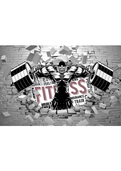 3 Boyutlu Spor Salonları Fitness Gym Duvar Kağıdı fiyatları