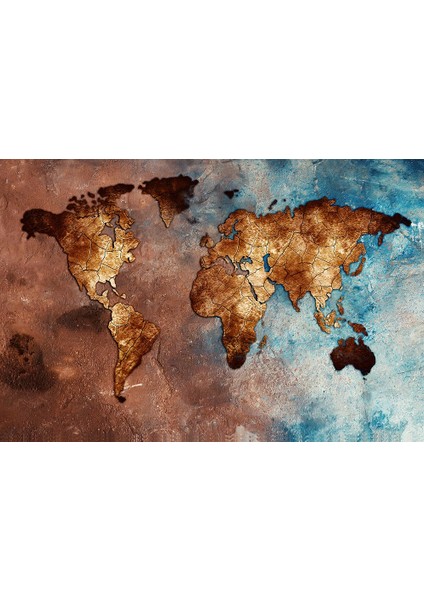 Kahverengi Mavi Dünya Haritası Duvar Kağıtları fiyatları