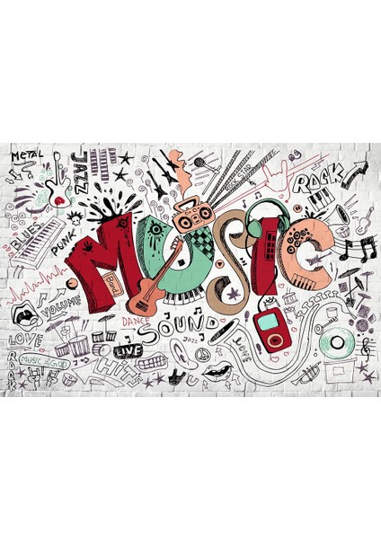Müzik Notaları Yazılı Özel Tasarım Duvar Kağıdı fiyatları