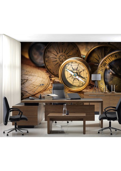 Pusula Dünya Haritası Duvar Kağıdı