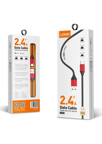 Ldnıo Şarj Kablosu 1 m Lightning -LS431