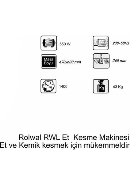 Et Kesme Makinesi 550W Rwl-Eal-Et Kesme