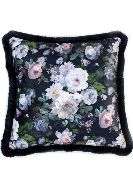 Siyah Çiçek Dekoratif Kırlent fiyatları