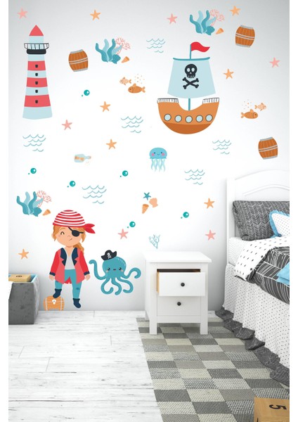 Korsan ve Deniz Figürleri Çocuk ve Bebek Odası Sticker