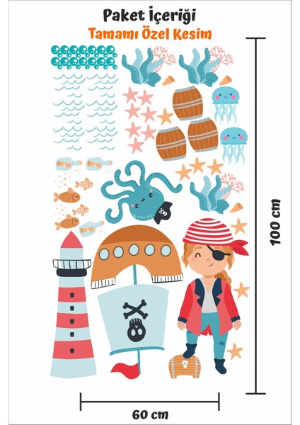 Korsan ve Deniz Figürleri Çocuk ve Bebek Odası Sticker modelleri