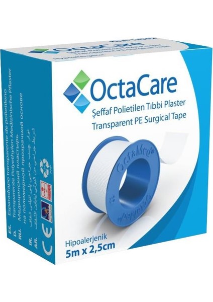 Octacare C3502 Polietilen Tıbbi Şeffaf Flaster 5m x 2,5cm