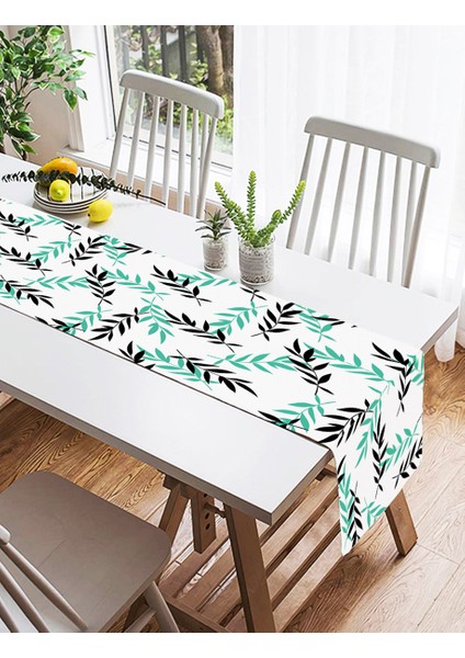 Yeşil Siyah Yaprak Desenli Dijital Baskılı Modern Süet Runner fiyatları