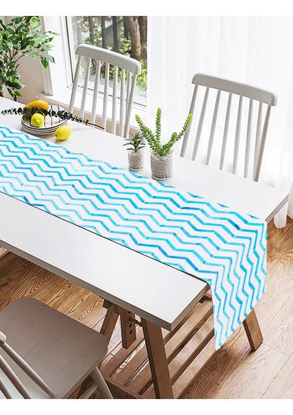Modern Mavi Zigzag Desenli Dijital Baskılı Özel Tasarım Süet Runner fiyatları