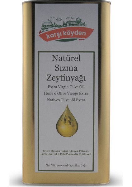 Erken Hasat Natürel Sızma Zeytinyağı (5000ML - Teneke Kutu)