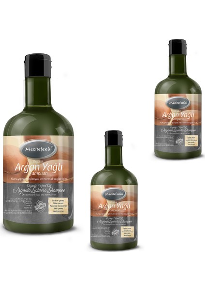 Organik Argan Yağlı Şampuan 400 ml x 3 lü