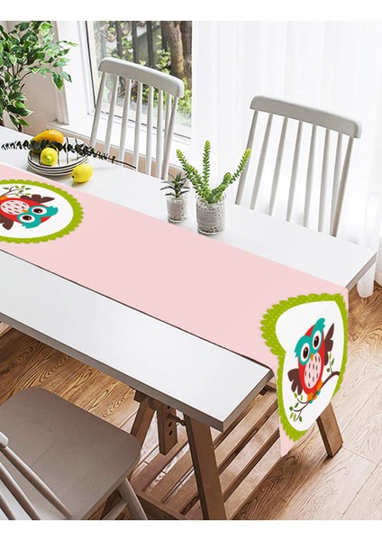 Baykuş Desenli Dijital Baskılı Dekoratif Süet Runner fiyatları