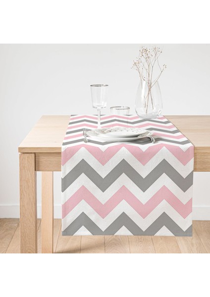 Modern Renkli Zigzag Desenli Dijştal Baskılı Süet Runner