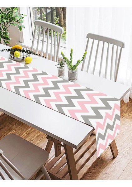 Modern Renkli Zigzag Desenli Dijştal Baskılı Süet Runner fiyatları