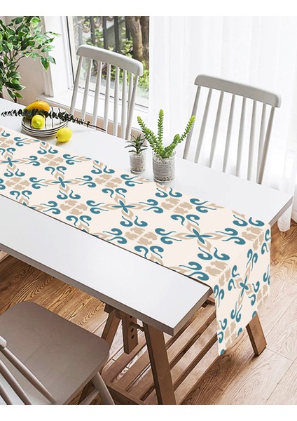 Krem Zeminli Dijital Baskılı Modern Süet Runner fiyatları
