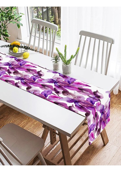 Sulu Boya Yaprak Temalı Dijital Baskılı Modern Süet Runner
