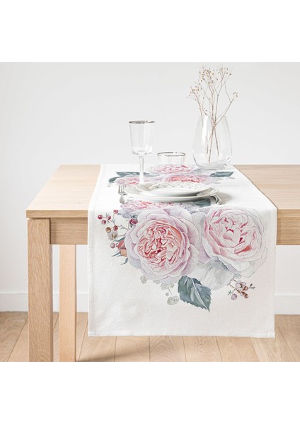 Soluk Çiçek Motifli Modern Baskılı Süet Runner