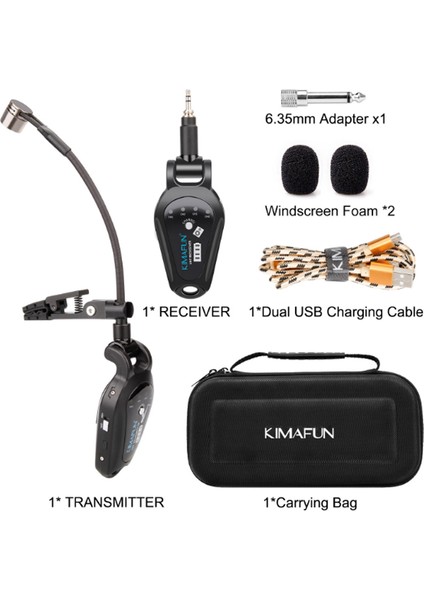 Kımafun Wıreless Saksafon ve Trompet Mikrofonu U308-A