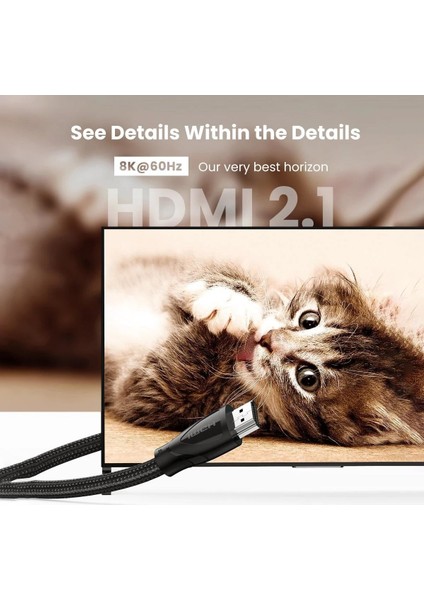 8K Ultra HD HDMI 2.1 Görüntü Aktarma Kablosu 1 Metre fiyatları